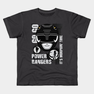 It's Morphin' Time Black Ranger, MMPR Kids T-Shirt